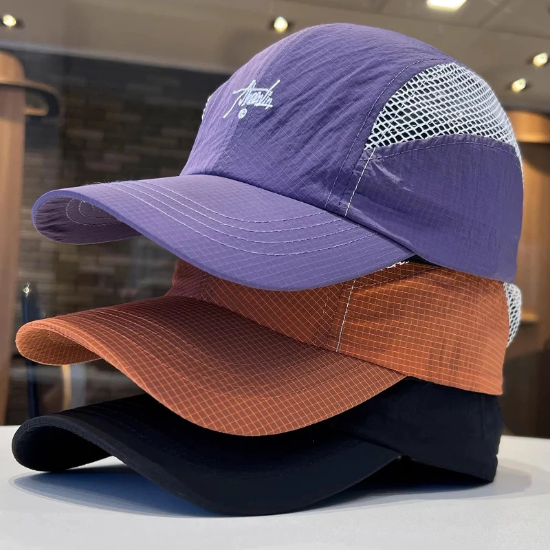 

Мужские и женские бейсболки в стиле ретро с сетчатыми вставками, быстросохнущие, для летнего отдыха на природе, кемпинга, с защитой от солнца