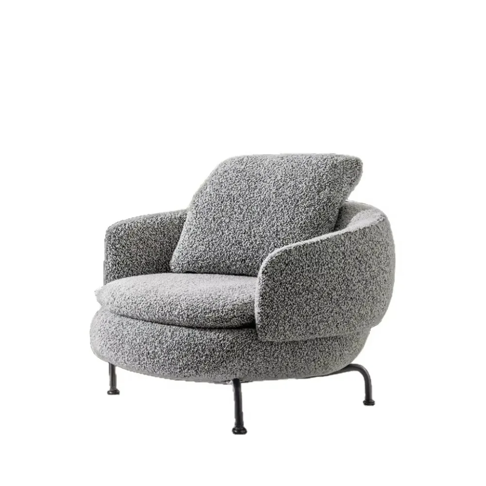 Italian Minimalist Swivel Chair - Stainless Steel Rotating Lounge Chair | Luxury Designer Single Sofa For Villa & Penthouse