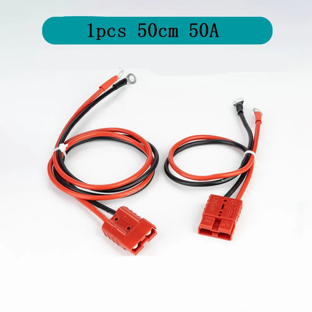 12AWG 50Amp DC Extension Cord with M8 Post Connector and Ring Terminal for Battery Boxes Industrial Power Applications