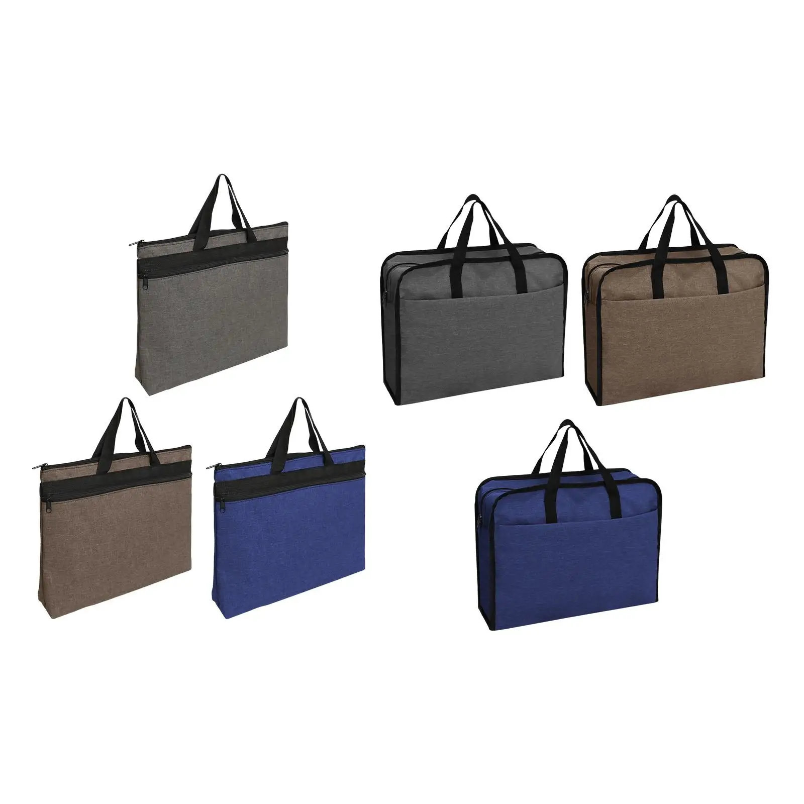 Business Briefcase Document Bag Zipper Handbag Lightweight Adults Organizer