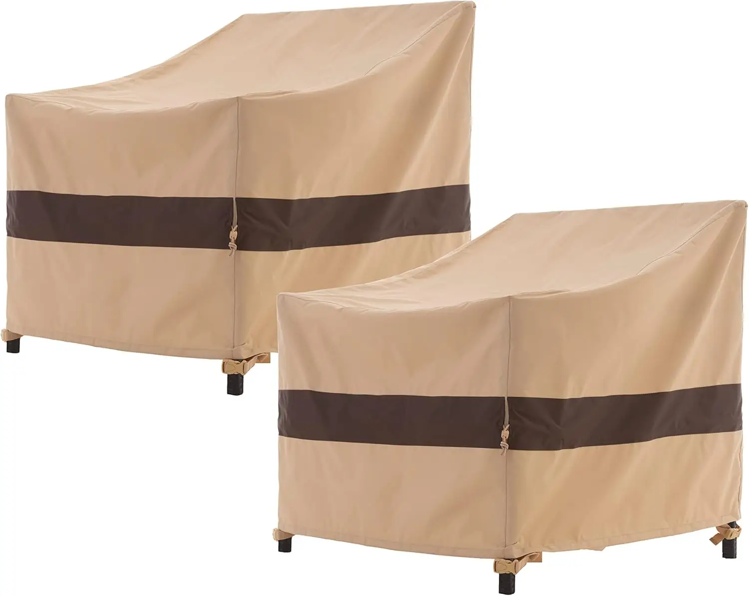 

Waterproof Patio Chair Covers, Heavy Duty Outdoor Furniture Cover for Adirondack Chairs, 2 Pack Beige & Coffee