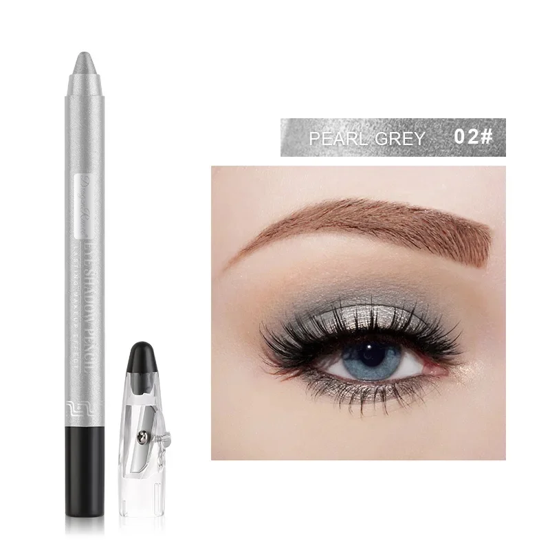 12 สีอายแชโดว์ดินสอกันน้ํา Glitter Matte Nude Eye Shadow แต่งหน้า Pigment เครื่องสําอางสีฟ้าสีขาวปากกาอายไลเนอร์ Highlighter