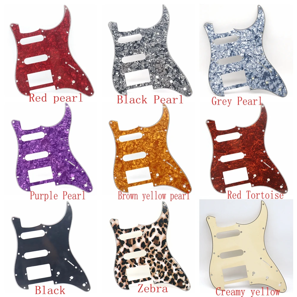 SSH 3 Ply 11 Hole Electric Guitar Pickguard With Screw Guitar Scratch Plate PVC for ST Guitar 13 Colors