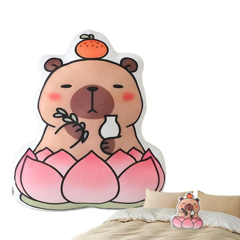 Cute Capybara Plush Ultra Soft Throw Pillow Capybara Plush Realistic Animal Plush Home Decor Toy Pillows And Plushies Sleeping