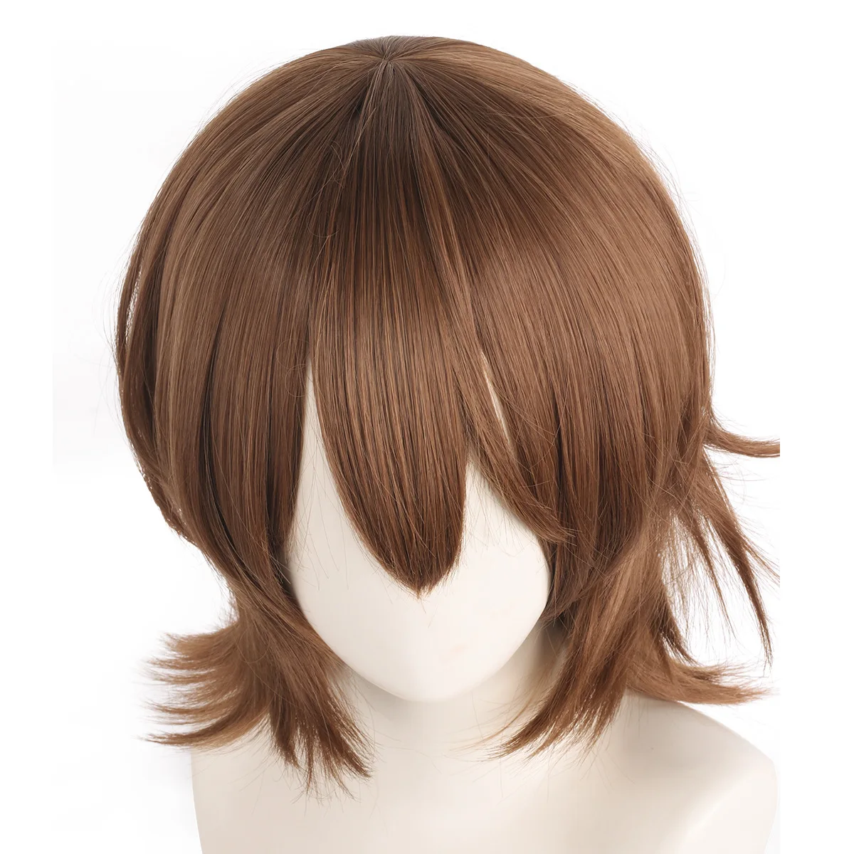 باروكة صناعية بنية قصيرة للعب الأدوار الأنيمي التنكرية، شعر طبيعي مقاوم للحرارة للحفلات التنكرية