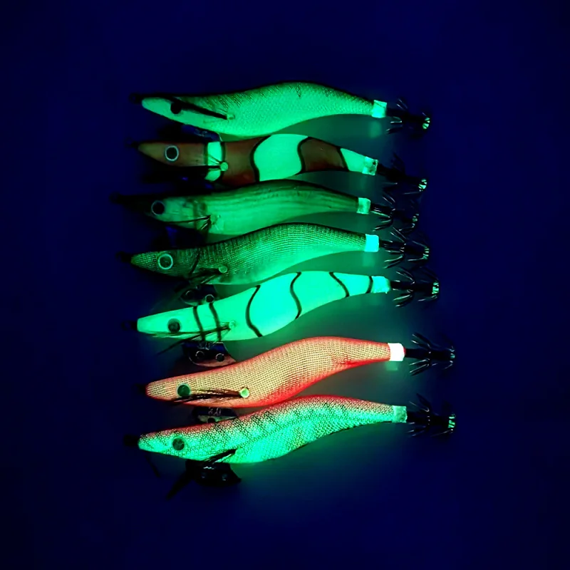 إغراء الطعم كامل الجسم مضيئة الروبيان الخشبي الملونة تقليد الحبار الروبيان وهمية Bait2.0 2.5 3.0 # الحبار الحبار الصيد البحري أم