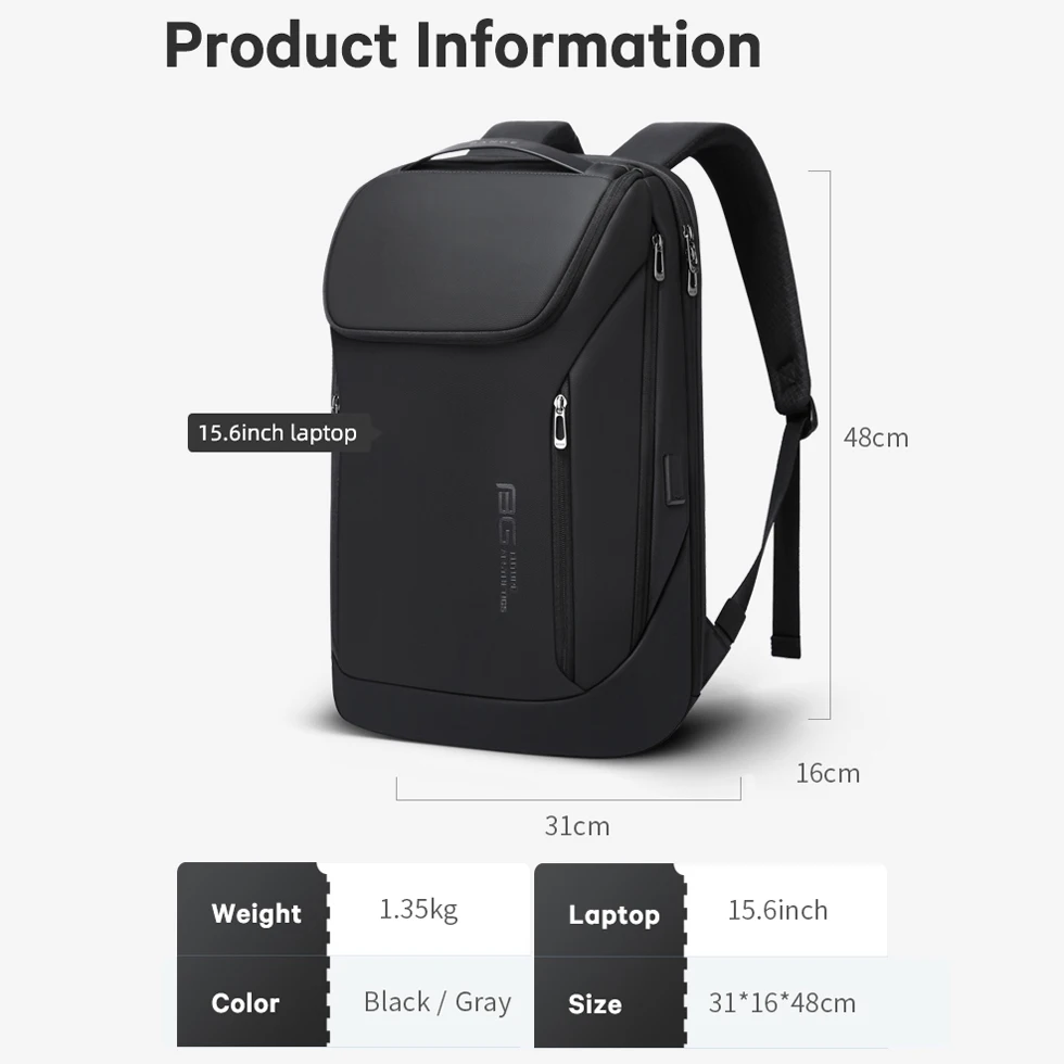 Business Backpacks Laptop 15.6 in Multifunctional WaterProof Big Capacity Daily Work Male Backpack Fashion School Bag Mochila