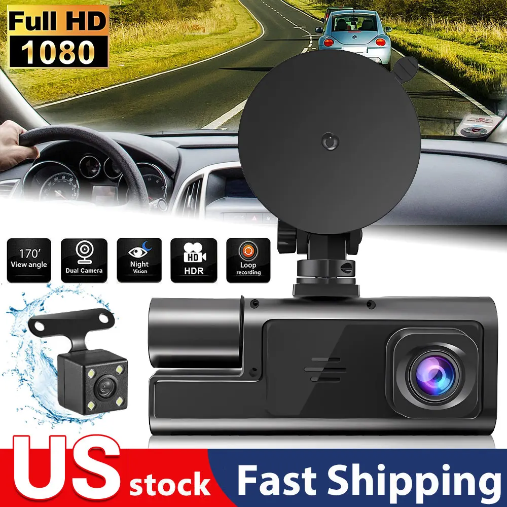 1080P سيارة داش كام 3 قناة الجبهة الخلفية والداخل مع واي فاي DVR مسجل قيادة حلقة تسجيل 24H شاشة ركن السيارة G-الاستشعار