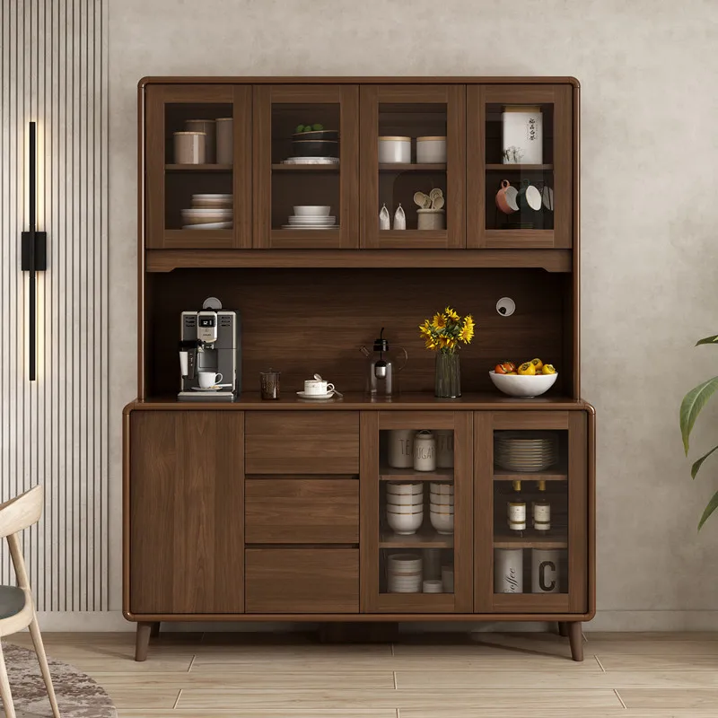 

New Chinese side cabinet walnut living room wine cabinet tea cabinet
