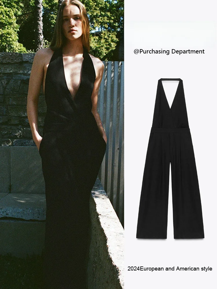 

Summer New Women's Sexy Bal Svel Double Breasted V-ne-piece Long Pants High Waist Commute Sle Regular Thic...