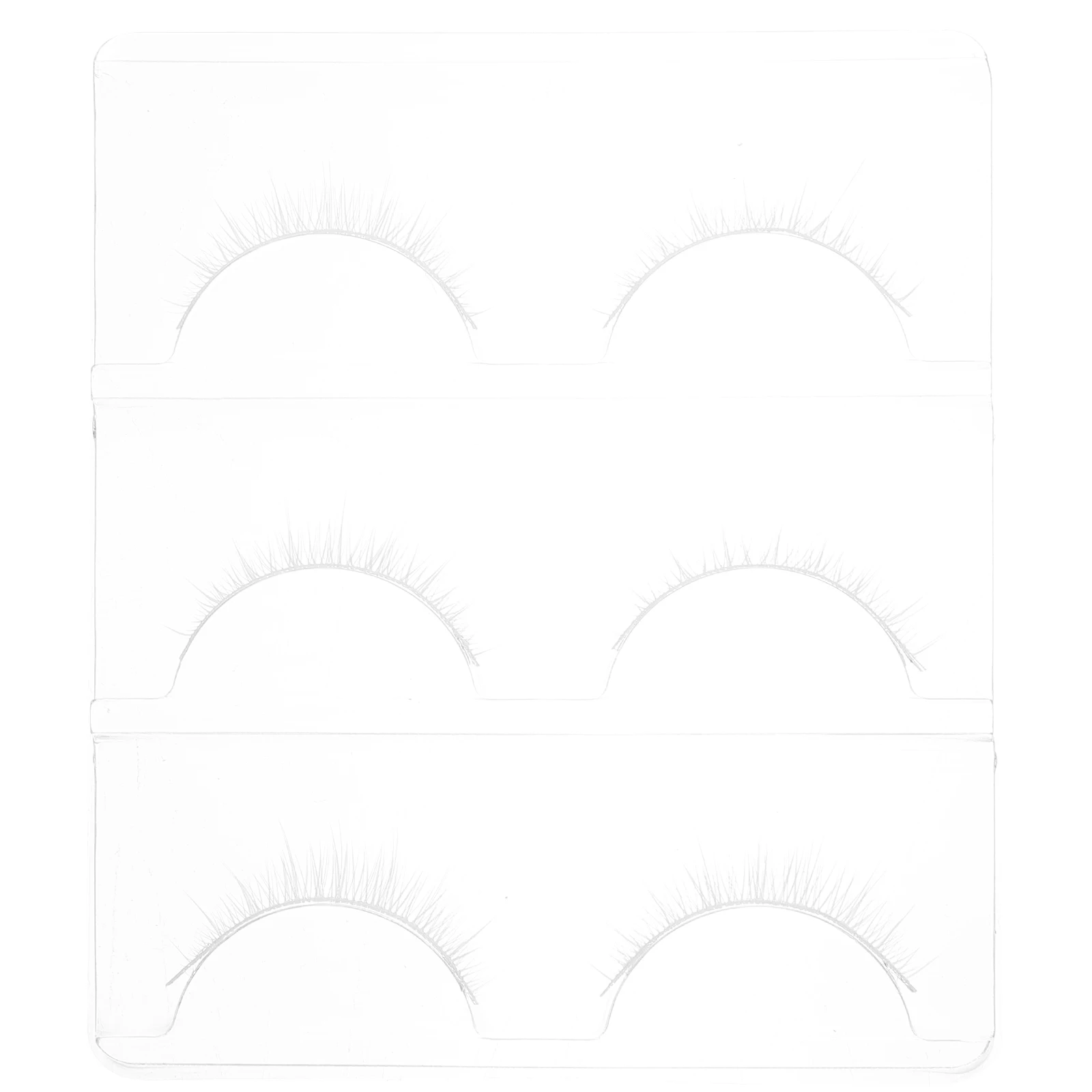 

3 Pairs False Eyelashes White Extensions Chemical Fiber Lashes Daily Makeup Halloween Bright Eyes Comfortable Non