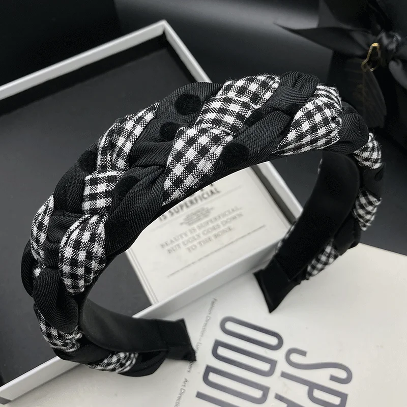 

Новый европейский и американский стиль, шикарные ретро японские и корейские женские ленты для волос, простые вязаные аксессуары для пучков волос,