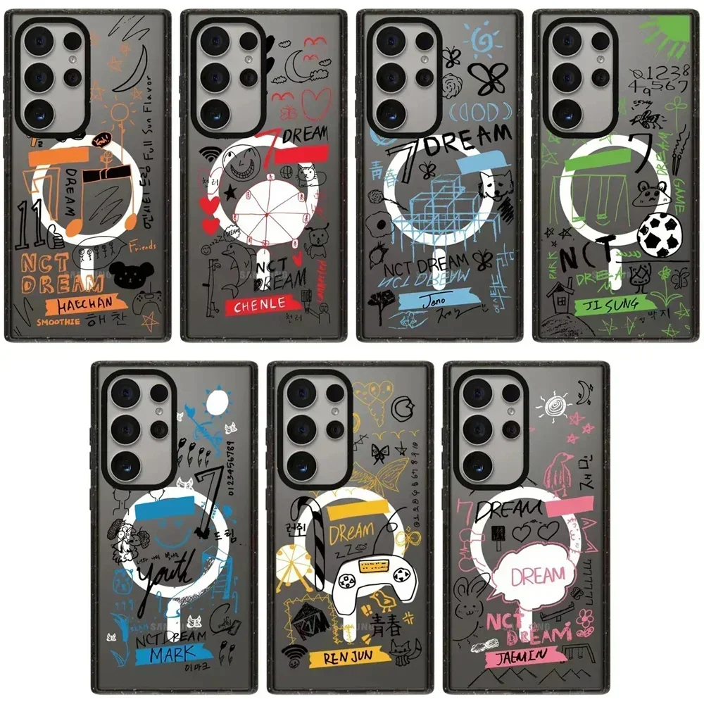 

Dream Graffiti Acrylic Black Border Magnetic Acrylic Protective Case for Samsung Galaxy S22U S23U S24 Ultra S24+ Plus Shell