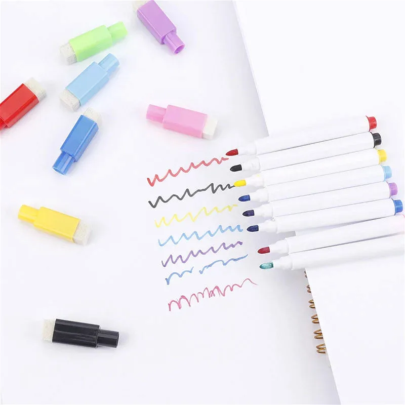 5Pcs/Set Erasable Whiteboard Marker Pen Colorful White Board Pen Graffiti Color Pen Office School Art Marker Stationery
