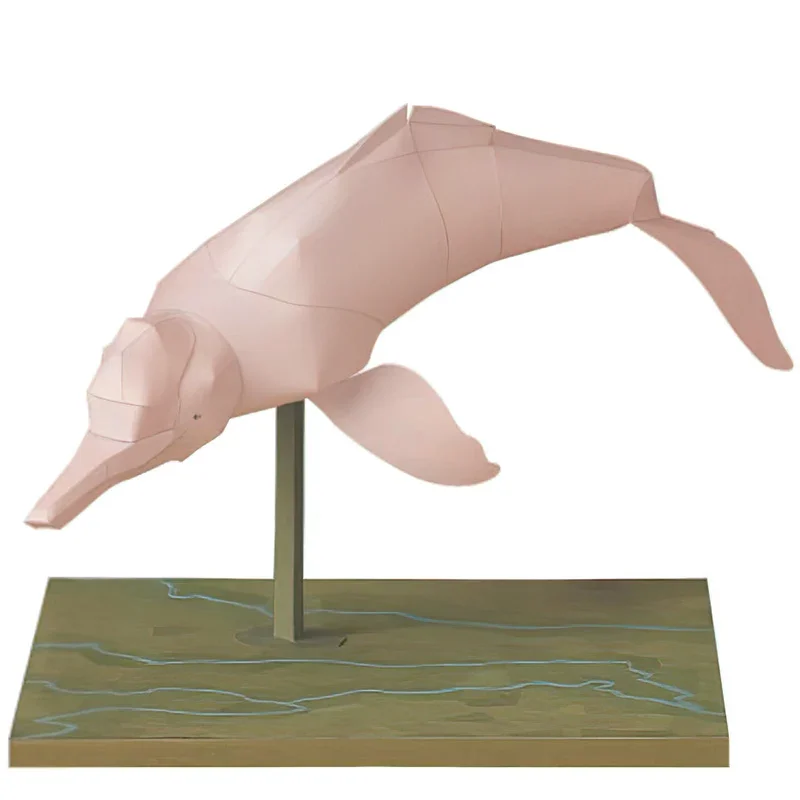 

Розовый дельфин оригами искусство мини 3D сложенная бумажная модель Papercraft фигурка животного DIY дети взрослые ремесленные игрушки ручной работы QD-287