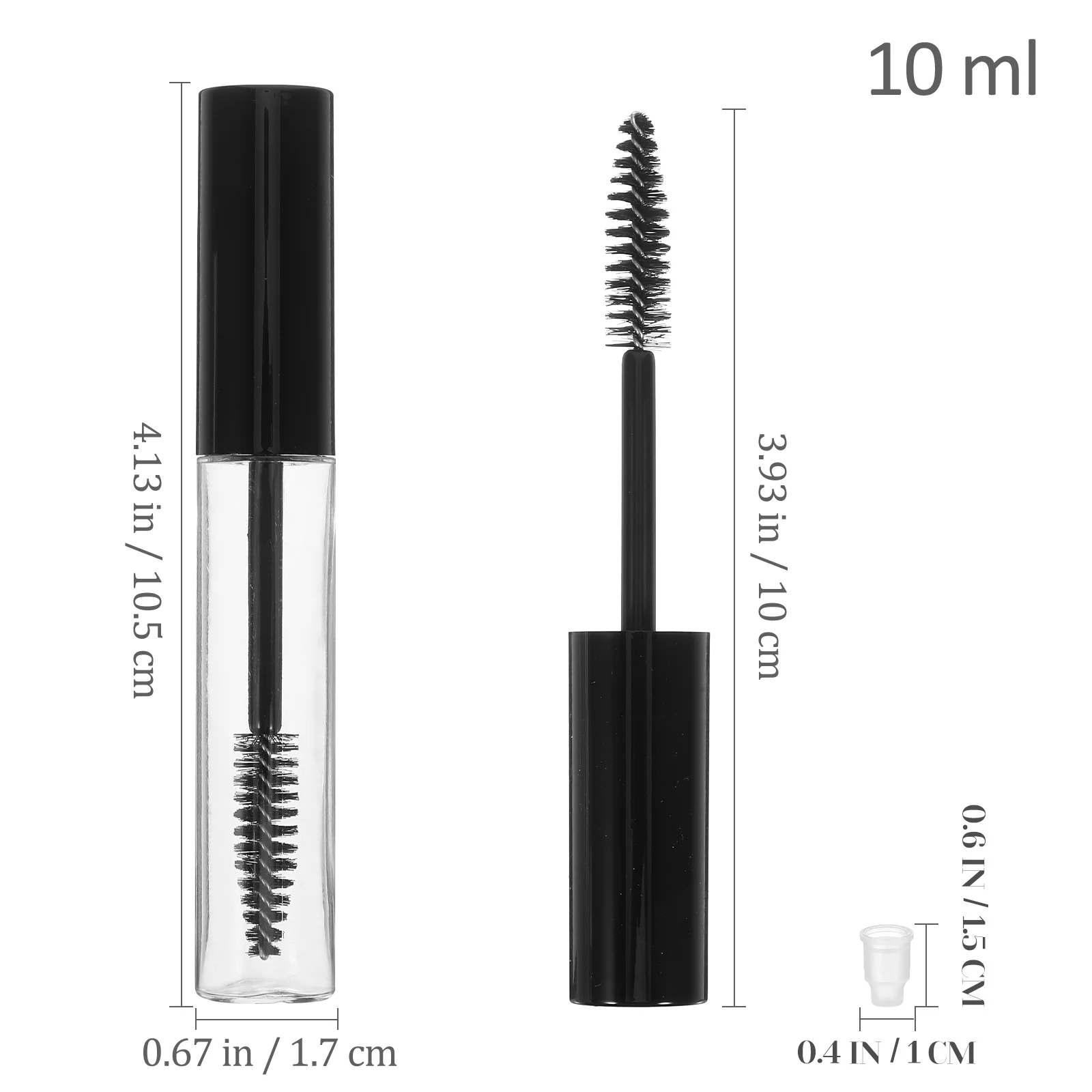 Conteneur de mascara transparent pour cils africains, bouteille de mascara bricolage, entonnoir en verre, brosse à cils, récipient à crème, 3 pièces