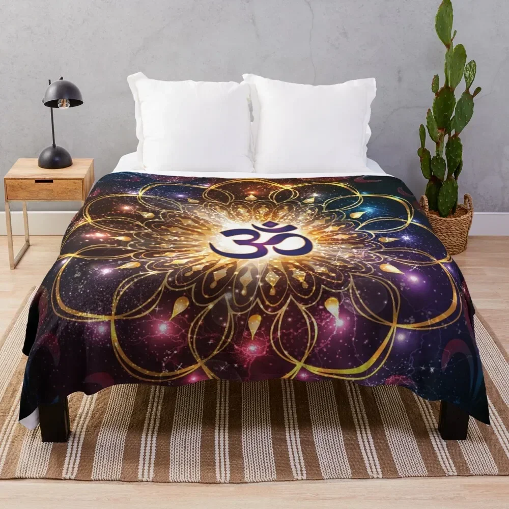 The higher power of Om - sacred geometry Throw Blanket anime Multi-Purpose Blankets