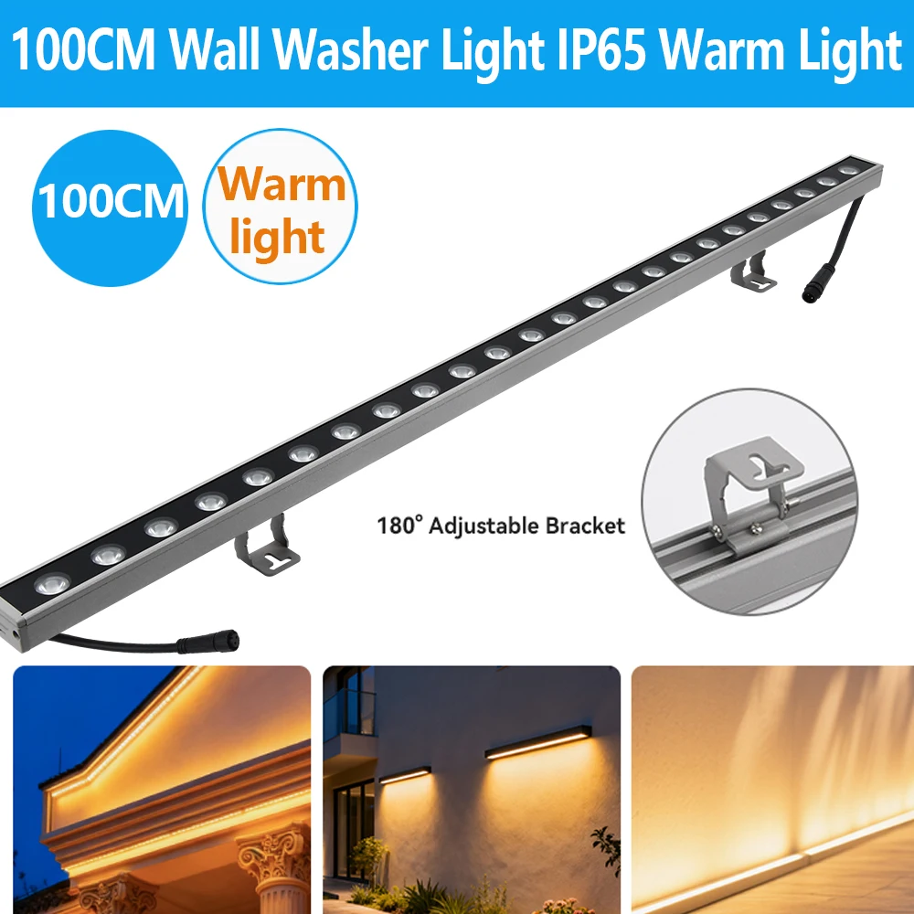 100CM 50CM Wandleuchte Außen Modern Wandfluter Warmweiß 3000K IP65 Garten AC220V Hotel Brücke Straßendekoration