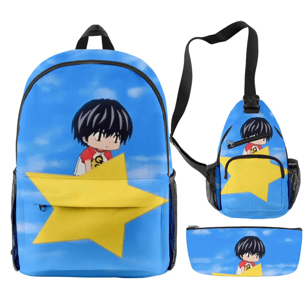 Harajuku Popular Funny Kotaro Lives Alone 3D Print 3pcs/Set pupil School Bags Travel Laptop Backpack Chest Bag Pencil Case