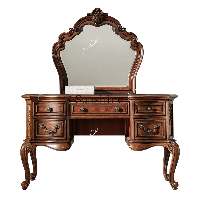 

American solid wood bedroom retro dressing table storage cabinet EA8 FT