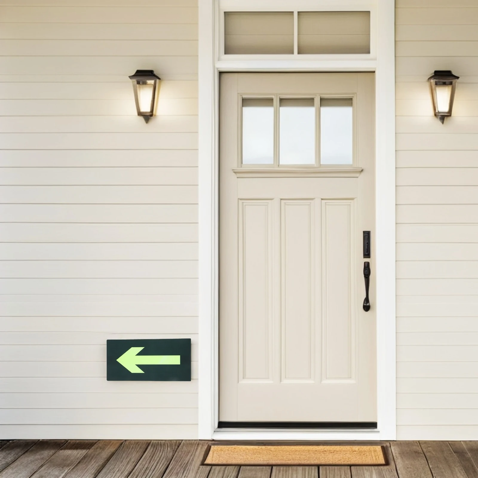 8 ชิ้นป้ายสติกเกอร์ Dark Evacuation สติกเกอร์ป้ายความปลอดภัยกันน้ํา PVC Fire Exit Assembly เครื่องหมายจราจร