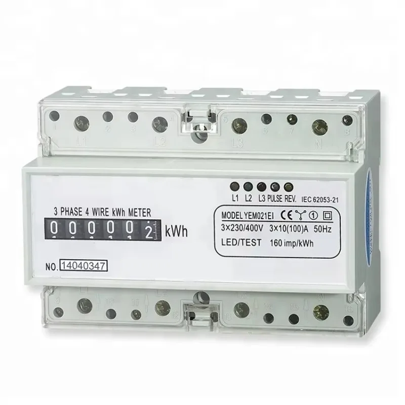

Rail 7p three-phase counter display electric Kwh watt meter