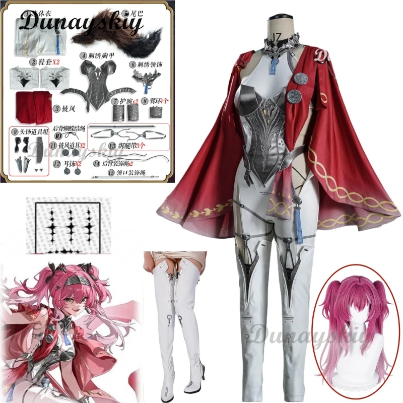 

Wuthering Waves Lupa Women Cosplay Costume Wig Prop Cos Game Party Uniform Hallowen Play Role Clothes Clothing Shoes