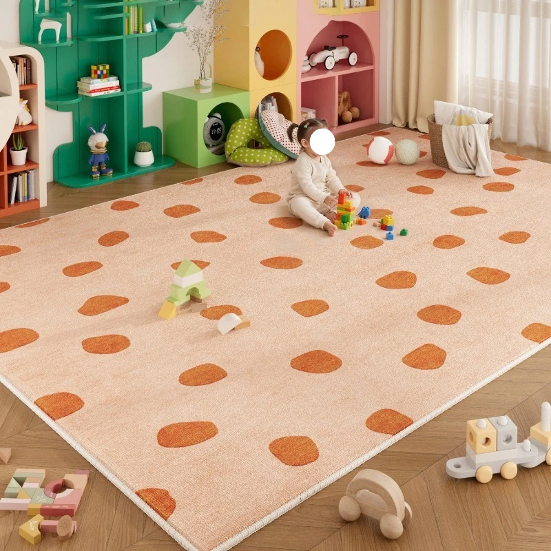 

Modern Simple Living Room Carpet Large Area Polka Dot Design Bedroom Rugs Fashionable Ins Cute Home Decoration Coffee Table Mats