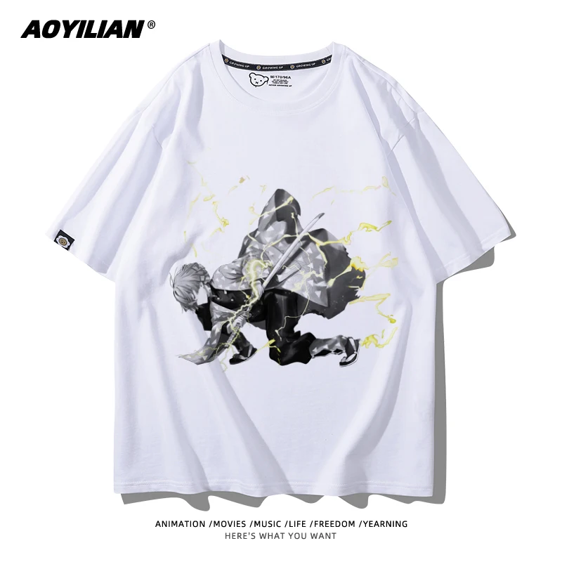 

Japanese Anime Ghost Annihilation Blade Cartoon Character Two-dimensional Peripheral Short Sleeve Large Size Loose