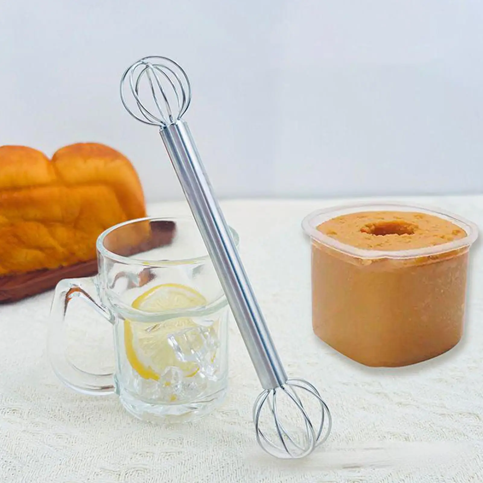 Miso Stirrer Steel Handheld Miso Muddler for Soup Sauce Ergonomic Blender Japanese Mixing Tool for Stirring Kitchen Cooking Home