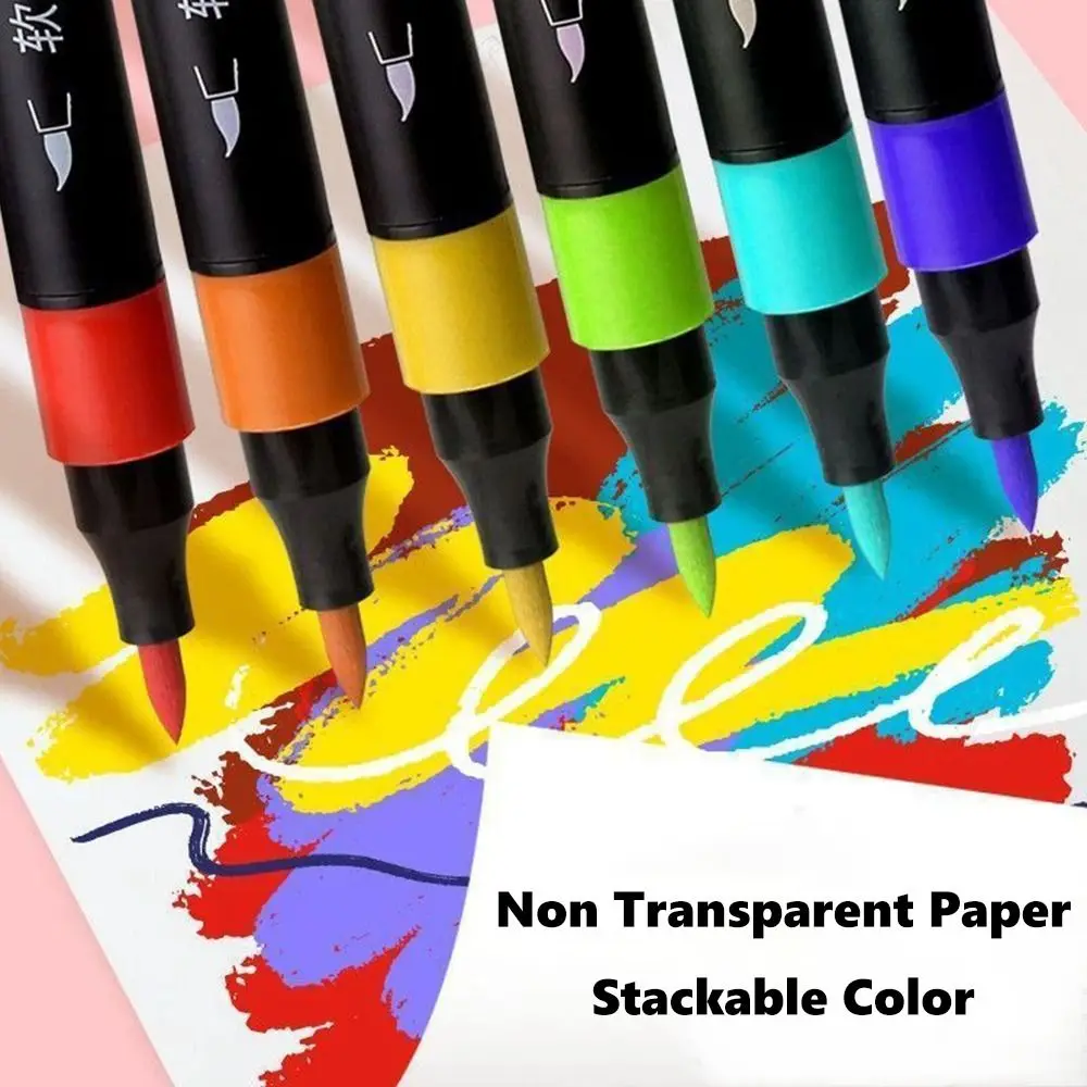 Soft Headed Acrylic Marker Pen Non-toxic Acrylic Paint Painting Pen Watercolor Ink Multiple Colors Soft Headed Marker