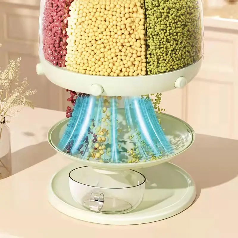 Large Food Storage Container 360° Rotating Rice Barrels Sealed Cereal Dispenser Rice Tank Grain Box Kitchen Storage Container
