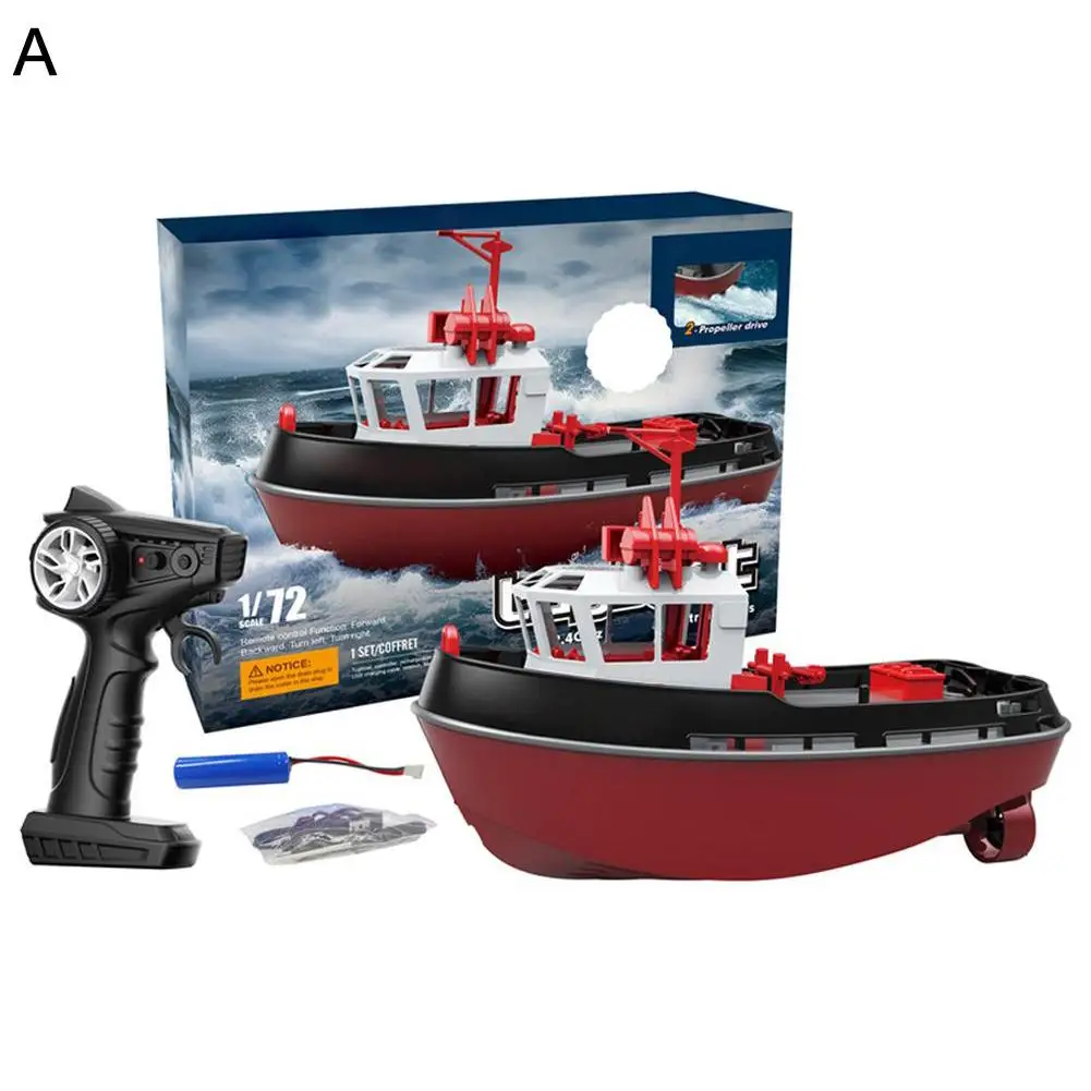 1:72 2.4G Draadloze RC Boot Krachtige Turboat Lange Afstand Elektrische Afstandsbediening Sleepboot Model Speelgoed Voor Jongens Geschenken Z4V9