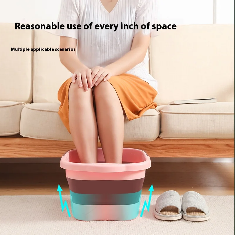 Household Items Collapsible Car Wash Fishing Foot Soak Massage Bucket Bucket Silicone Folding Cube Bathroom Kitchen Camp Basket