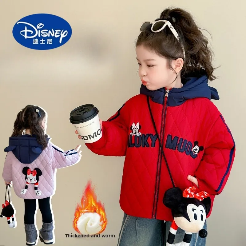 

Disney Girls' Winter Coat 2025 - Plush Fleece-Lined Cartoon Jacket, Thick & Warm Padded Outerwear