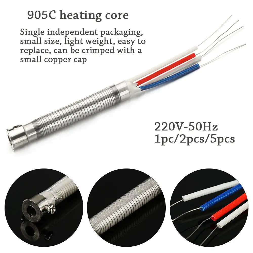 1/2/5pcs Soldering Iron Ceramic Heater Core 905CH 60W 4 Wire Adapter Heating Element For Soldering Station NO.905C/905D