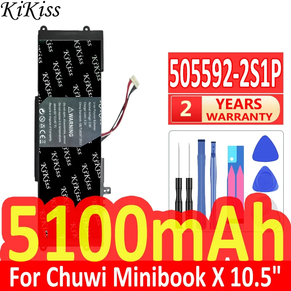 

Мощный аккумулятор KiKiss 505592-2S1P, 5100 мАч, для Chuwi Minibook X, 10,5 дюйма, батареи для ноутбуков Aierxuan Dere