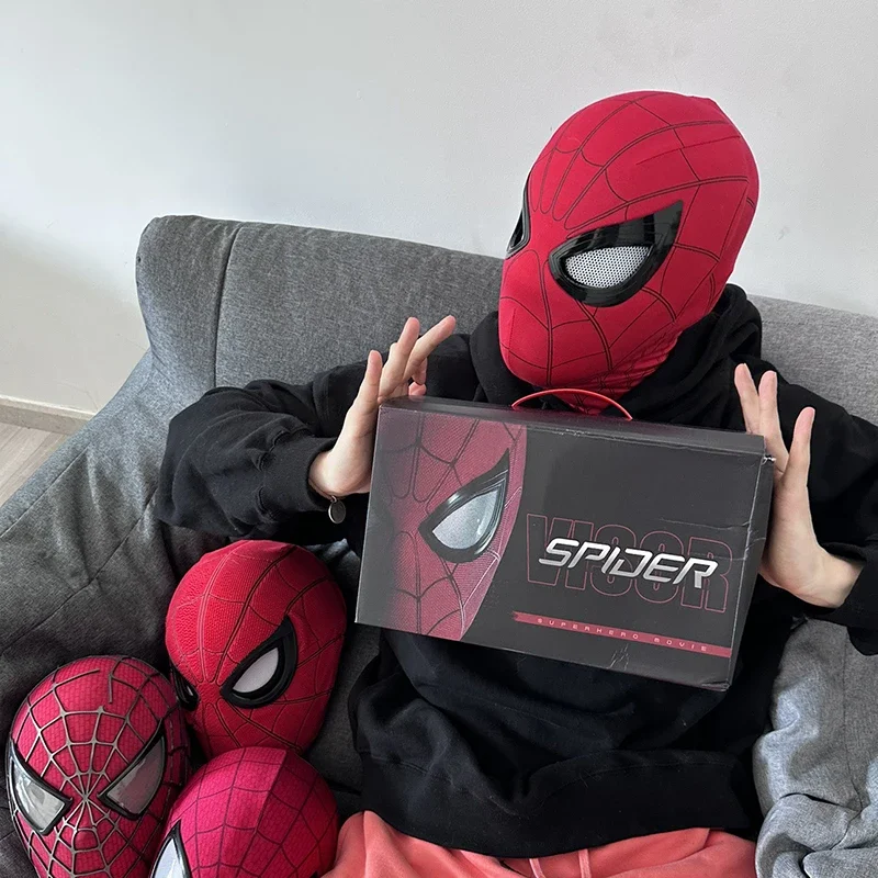 Masques de Spiderman Télécommandés avec Yeux Mobiles, Accessoires de ix, Jouets artificiel astiques pour Adultes et Enfants, Cadeaux d'Halloween et de Noël