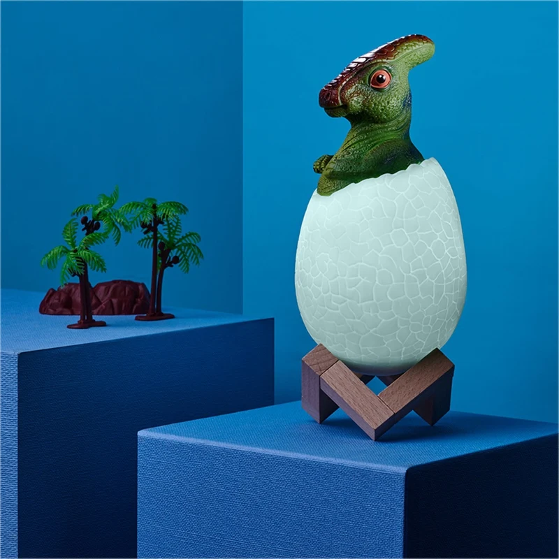 

3D Night Light Parasaurolophus Egg Desk Lamp 16 Color Touch Remote Control Cartoon Table Lamps For Kid Home Decor Easy To Use