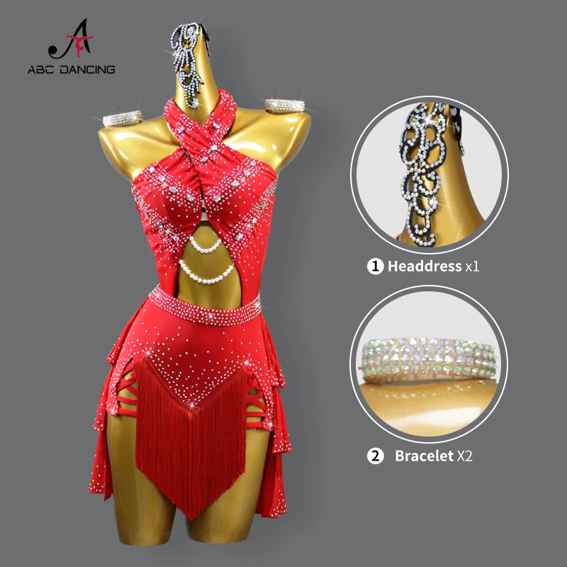 Latin Dance Dress Practice Wear Clothes Line Skirt Dancewear Women Competition Costume Girls Sport Outfits Samba Suit Customized