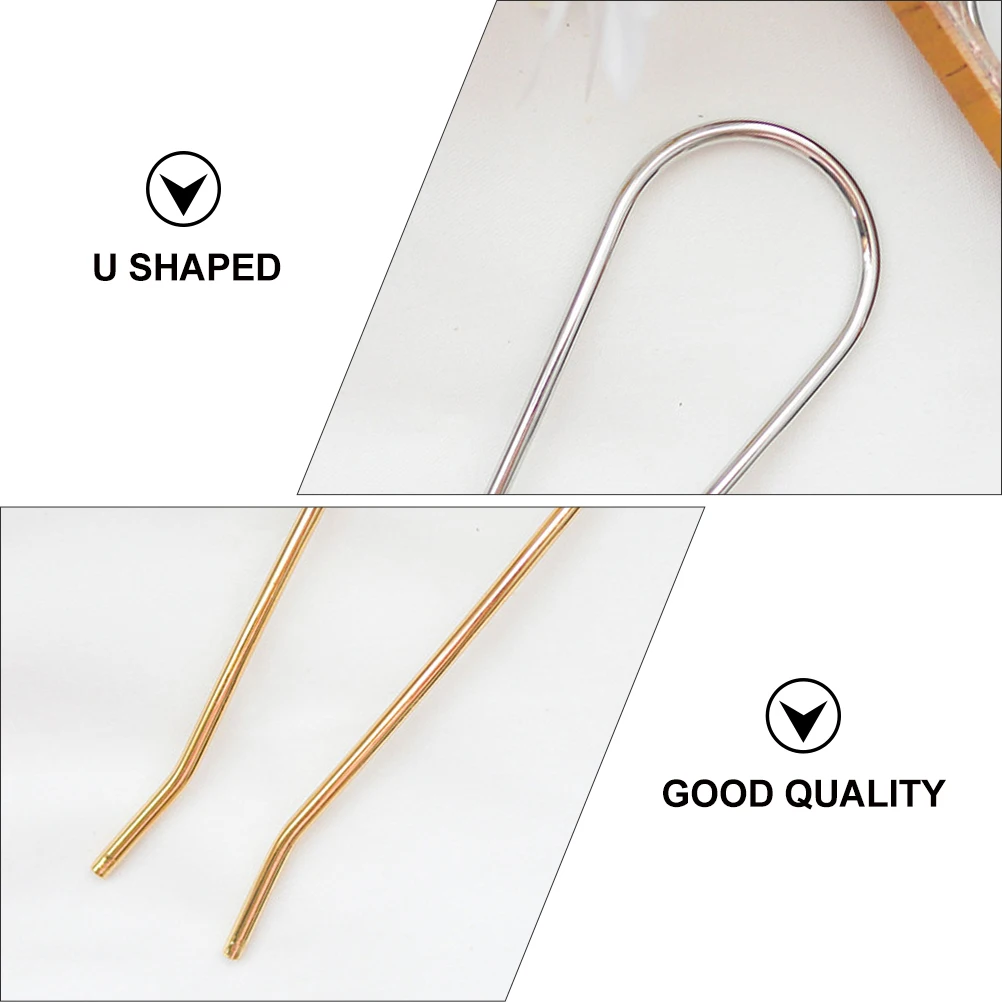 

3pcs U Shaped Hair Clasp Simple Style Alloy Hairpin For Women Updo Fixing Decor Hairstyle Accessories Party Use