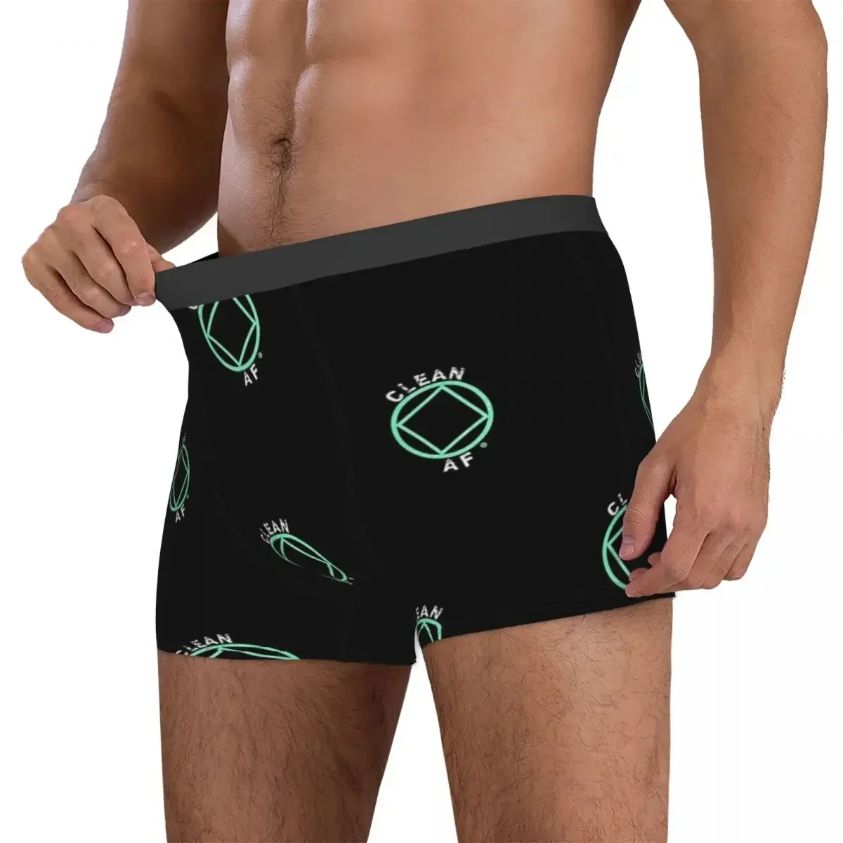 Boxer Underpants Shorts Clean AF Distressed Narcotics Anonymous AA Gift Panties Male Comfortable Underwear for Homme Man