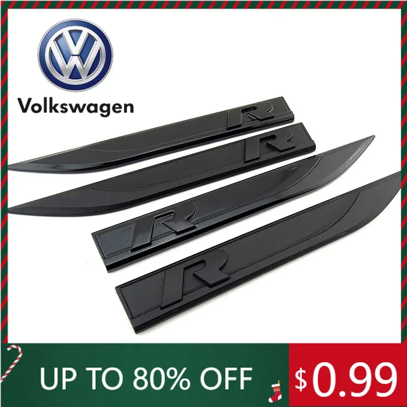 

Наклейки-эмблемы на боковые зеркала (комплект из 2 шт.) для Volkswagen VW, полностью черные, из ABS-пластика, с надписью R, модель 2026 года, хит продаж