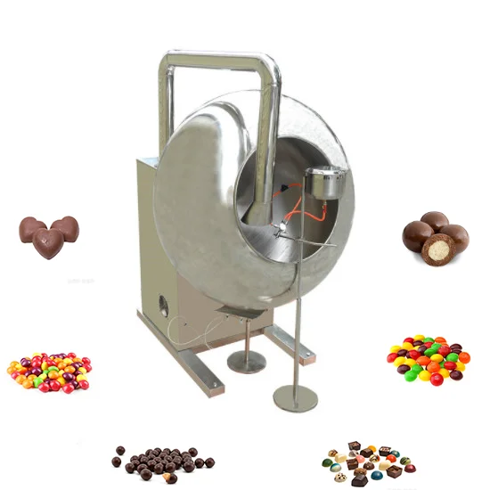 

New Caramelized Nuts Peanut Sugar Popcorn Candy Confectionery Small Chocolate Coating Pan Machine