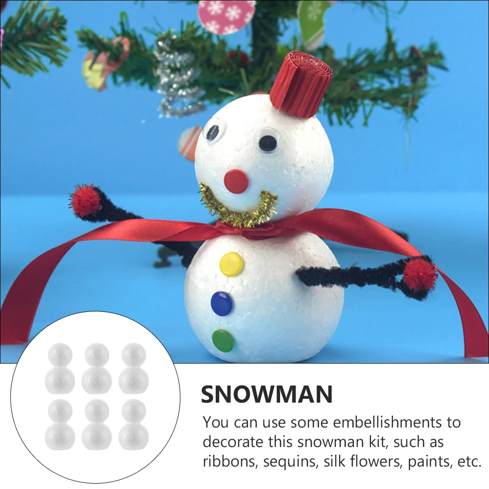 

6pcs Snowman Diy Material Xmas Ornament Craft Kit For Kids Children Hand-Made Educational Practical Learning Tool Floral