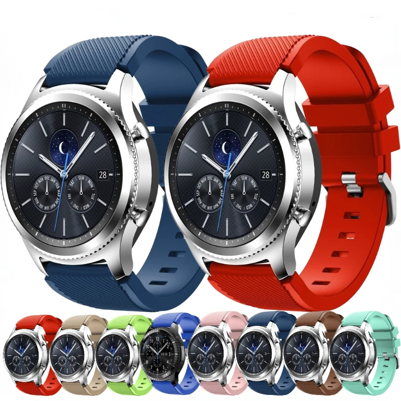 Pulseira de silicone de 22mm para samsung galaxy watch 3 gear s3/huawei watch 4/3/gt3, pulseira esportiva macia para amazfit gtr4 47mm