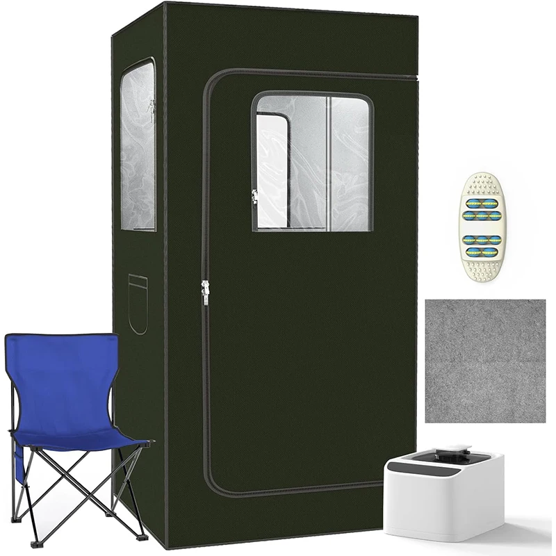 

LUMING 1000W Modern Design Folding Heating Sauna Tent Body Slimming Detox Sweat Sauna Box 2-6L Wet Steam Sauna Room