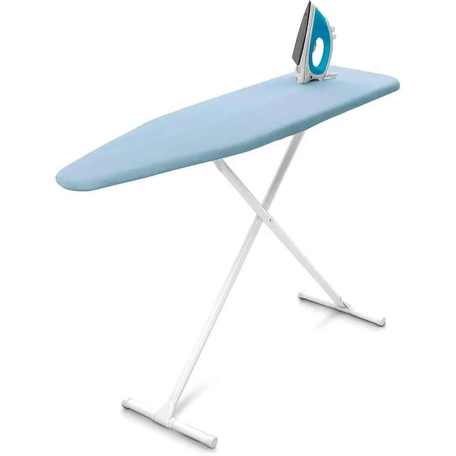 

Ironing Board, Folding Compact Table with Foam Pad and Cotton Cover, Light Blue - Portable Iron Machine Stand for Pressing Cloth