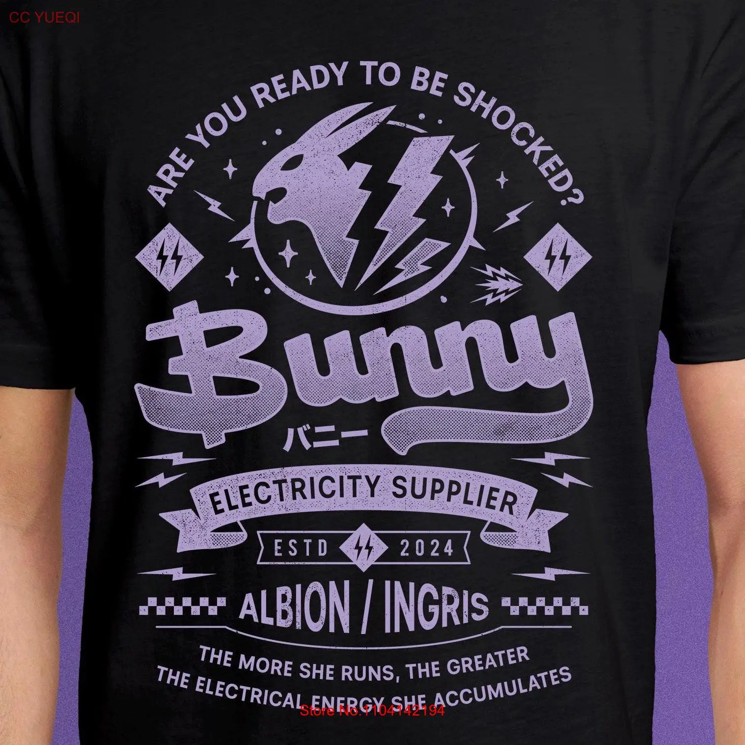 Bunny Electric Condense Grunge T Shirt The First Descendant Video Game Gaming Gamer Looter Shooter long or short sleeves