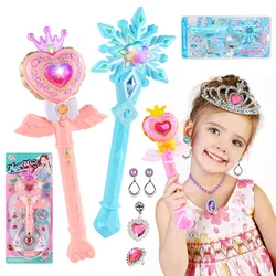 Girls Toys Makeup Set Light Music Snowflake Fairy Magic Wand Girls Play House Decorations Luminous Kids Toys for Girls Gift